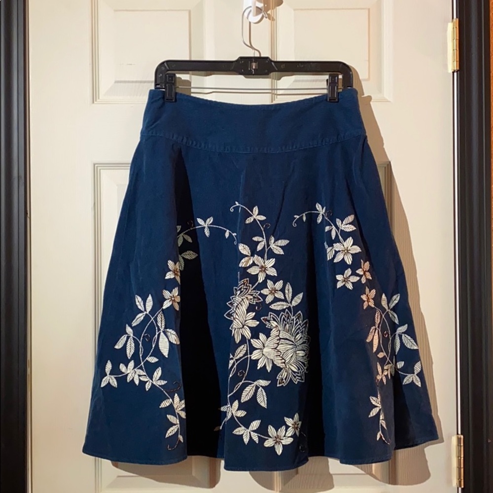Teal Blue Corduroy Skirt